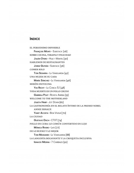 Escribir gastronomía 2022