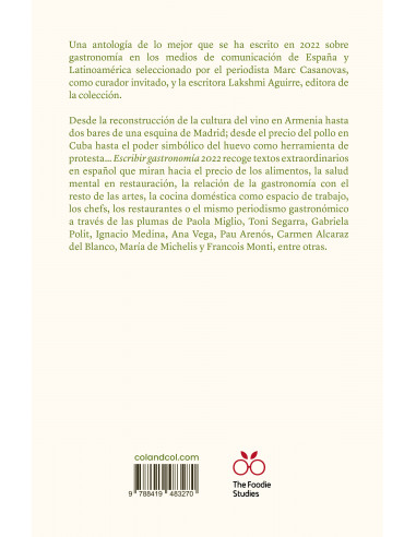 Escribir gastronomía 2022