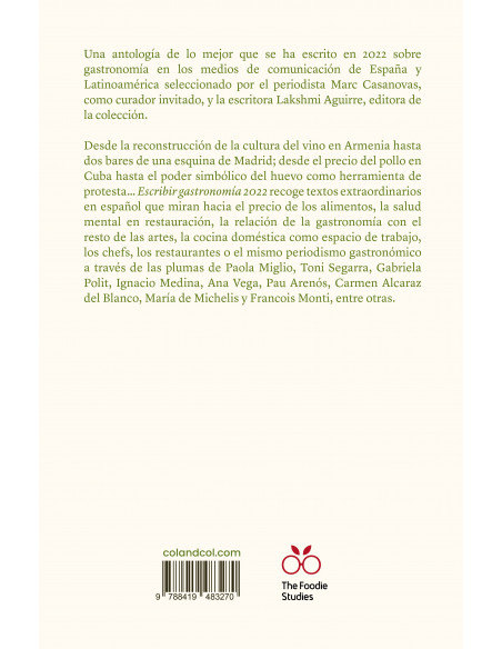 Escribir gastronomía 2022