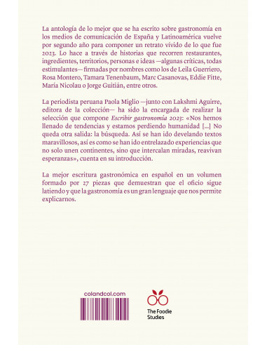 Escribir gastronomía 2023